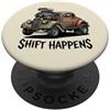 Jeff Hobrath Shift Happens - Canna da topo vintage con design di auto PopSockets PopGrip Adesivo