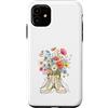 Bloom Kicks Custodia per iPhone 11 Bouquet di fiori selvatici in illustrazione di scarpe da ginnastica