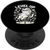 Console Gaming Feline Enthusiast Level Up Gamer Cat Retro Pixel Controller per videogiochi PopSockets PopGrip Adesivo