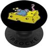 cheese milk curd milk product dairy Holl Topo in un pezzo di formaggio PopSockets PopGrip Adesivo