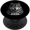 Wolf Motivational Wildlife Nature Appare Alpha Wolf Motivational Black White Wildlife Natura PopSockets PopGrip Adesivo