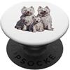 Westie Puppy Lover PS Schizzo e disegno della famiglia dei cuccioli di Westie. PopSockets PopGrip Adesivo