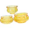 Mikikit Ornamento Cornucopia Cristallo per Offerte del Tempio, Decorazione da Tavolo in Vetro Resistente 3 Pezzi (5-7 Cm), Ciotola Sacrificale D'oro per Uso Religioso e Ufficio