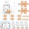 WWmily Regali di apprezzamento per il team Portachiavi puzzle in legno con biglietti ispiratori sacchetti di organza regalo di ringraziamento portachiavi collega che lascia regali per dipendenti