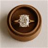 FemousGems 2 KT Moissanite Fidanzamento Anello 14k Oro Giallo Cuscino Taglio Split Fedina
