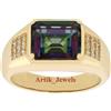 Anello In Argento Placcato Oro 14K Con Gemma Mystic Topaz Per Uomo #722