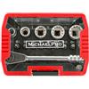 MichaelPro MP012005RD - Cricchetto micro bit 1/4, mini cacciavite dinamometrico elevato, 17 in 1 Close Quarter, con punte, scanalature e adattatori