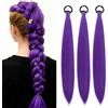 colorful panda ColorfulPanda - 3 pezzi di capelli sintetici Jumbo Braid da 24 pollici, 100 g, capelli Kanekalon per extensions intrecciate Crochet Twist (viola scuro)