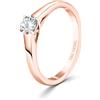 EDELIND 750 Anello Fidanzamento Donna Ø 52mm Solitario Diamante Naturale 0.3 ct Taglio Brillante Anello Donna Oro rosso 18 k (750) Сon Scatola Regalo