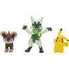 Jazwares Pokémon Primo Partner Battle Figure Set 3er-Pack Leufeo, Pikachu & Feliospa