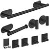 Laimew Porta Asciugamani Bagno, 9 Pezzi Porta Asciugamani Bagno Adesivo, Set Appendi Asciugamani Bagno in Acciaio Inox