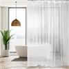 AiQInu Tenda Doccia Antimuffa 200 x 200 cm, EVA Tenda per Vasca da Bagno, 3D Trasparente Impermeabile Tende Doccia con 13 Gancio per Famiglia, Dormitorio, Hotel
