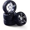 Carson 500900173 1:10 Set di ruote (4) design a 10 raggi argento - accessori per modellismo, pezzi di ricambio, tuning, pneumatici, set di pneumatici