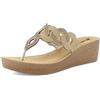 inblu Infradito Donna con Zeppa e Leggero Plateau e Strass, Plantare in Pelle