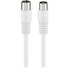 Goobay 10x cavo antenna Goobay 58807 (Classe A+, >95 dB), 3x schermato, 1,5 m, bianco - spina coassiale > presa coassiale (completamente schermato)