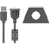 Goobay 10x Goobay 95444 Cavo di prolunga USB 2.0 Hi-Speed con staffa di montaggio, nero, 0,6 m - USB 2.0 maschio (tipo A) > USB 2.0 femmina (tipo A)