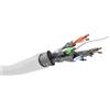 Goobay 2x Goobay 94217 Cavo di rete CAT 6, S/FTP (PiMF), bianco, 100 m - conduttore in alluminio rivestito in rame (CCA), AWG 26/7, rivestimento del cavo in PVC