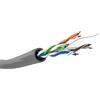 Goobay 2x Goobay 95695 Cavo di rete CAT 6, U/UTP, grigio, 305 m - conduttore in alluminio rivestito in rame (CCA), AWG 23/1 (solido), rivestimento del cavo in PVC
