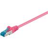 Goobay 10x Goobay 94143 Cavo patch CAT 6A, S/FTP (PiMF), magenta, 0,25 m - conduttore in rame (CU), guaina senza alogeni (LSZH)