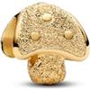 PANDORA Moments 764048C00 - Mini ciondolo a forma di fungo strutturato, in argento Sterling placcato oro 14 carati, compatibile Moments