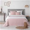 Douceur d'Intérieur, Runner Trapuntato 80 X 180 cm Microfibra Bicolore Mellow Chic Rosa/Bianco, 100% Poliestere