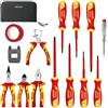 Cecotec Set Cacciaviti HardGyro 15 SafeVolt Magnetic. Isolati 1000V, Certificati VDE GS, Acciaio CR-V, 3 Pinze Incluse, Spellafili, Magnetizzatore, Cercapolo, Custodia Inclusa per Lavoro Sicuro
