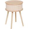Generico Comodino Tondo 2 Porte Ø40cm colore Legno e Crema h. 54 cm