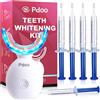 Pdoo Kit Sbiancante Denti Wireless con Luce LED - Alternativa Professionale alle Strisce Sbiancanti Denti, 5 Gel Sbiancanti da 3ml per Sbiancamento Denti Immediato, Trattamento Sbiancante Sicuro a Casa