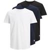 Jack & Jones S JJENOA Tee SS Crew Neck 3PK MP T-Shirt, Bianco/Confezione: 1 Bianco, 1 Nero, 1 Blu Navy, S Uomo