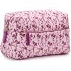 Amazon Essentials Borsa per il Trucco da Viaggio Trapuntata Donna, Rosa Floreale, Taglia unica