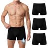 LOFIR Mutande Incontinenza Uomo Cotone: Boxer Assorbenti Intimo Anti-Perdite Lavabili e Riutilizzabili Antiperdita 150 ml per Anziani Confezione da 3 Nero XL