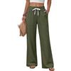 heekpek Pantaloni Donna Estivi Leggeri Eleganti Freschi Pantalone Elastico Vita Alta Comodi e Morbidi Larghi Pantaloni Mare con 4 Tasche, Nero, XXL