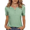 Totatuit Maglietta Donna con Scollo a V T-Shirt a Maniche Corte Estiva Top Basic Magliette Tinta Unita Casual Maglia