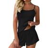Ekouaer Set Pigiama da Donna Canotta e Pantaloncini Sexy a Costine Canotta Spalline Regolabili Set da casa con Verde XXL