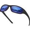 Vimbloom Occhiali da sole Polarizzati da Uomo e Donna Sportivi UV400 Protezione Montatura in Leggera per Guidare, Andare in Bici, Pescare, Ciclismo, Golf VI367 (Nero opaco blu)