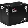 HOMCOM Plyo Box 3 in 1 con 3 Altezze 51cm 61cm 75cm, Jumping Box Pliometrico per MMA e HIIT, Piattaforma Pliometrica per l'Allenamento, per Home Gym Casa Palestra, Nero