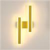 Comely Applique da Parete LED, 32W 3600LM Lampada da Parete Interno Moderno, Creativa Parallela Lampada a Muro in Acrilico per Camera da Letto Soggiorno Corridoio, Luce Calda 3000K, Oro