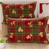 PETTI Artigiani Italiani - Coppia di Federe Cuscino 50x80 cm in Microfibra, Federe Natalizie, Cuscini Arredo di Natale Camera da Letto, Divano, Set 2 Fodere Copricuscino, Federa Orsetto Tartan
