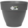 Elho Vibia Campana Rotondo 47 - Vaso da fiori per esterni, in plastica 100% riciclata, Ø 47,0 x H 40,4 cm, colore: Nero/Antracite