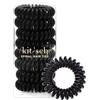 Kitsch Elastici a Spirale per Donne - Elastici Capelli Neri Senza Pieghe né Segni, No Damage | Bobine Tipo Cavo Telefonico in Plastica Flessibile e Resistente | Uso Quotidiano - 8 pz Nero