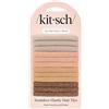 Kitsch Elastici per capelli senza danni, elastici per capelli forti, in morbido nylon con glitter, elastici per coda di cavallo, perfetti per acconciature e trecce, neutri, 12 pezzi