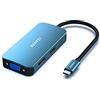 BENFEI Hub USB C 4 in 1, adattatore USB Type-C a HDMI VGA DisplayPort MST con Power Delivery 100 W, compatibile con iPhone 15 Pro/Max MacBook Pro/Air 2023, iPad Pro, iMac S23, XPS 17, ecc. blu