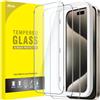 JETech Pellicola Protettiva per iPhone 15 Pro Max 6,7 Pollici, Vetro Temperato Film con Strumento di Installazione Facile, Compatibile con Cover, HD Chiaro, Pacco da 3
