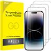 JETech Pellicola Protettiva a Copertura Totale per iPhone 14 Pro Max 6,7 Pollici, Completa Vetro Temperato Film 9H Compatibile con Cover, HD Chiaro, Pacco da 3