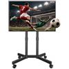 BONTEC Supporto TV da Pavimento 32-70 Pollici, Carrello Porta TV da Terra Mobile con Ruote Bloccabili 360°, Altezza Regolabile Doppia Colonna Robusta Fino a 50 kg, VESA 400x400 mm, Gestione Cavi, Nero