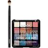 NYX Professional Makeup Palette Ombretti 16 Colori Altamente Pigmentati Ultimate Shadow 01 Vintage Jean Baby + Pennello Occhi per Sfumature Pro Brush Blending - Set da 2