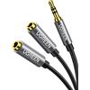 UGREEN Cavo Sdoppiatore Cuffie Doppio Audio Splitter Jack 3,5mm Maschio a 2 Femmina Compatibile con TV, PC, Tablet, iPhone, Huawei, Galaxy, iPad, iPod, Grigio