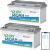Redodo 12V 140Ah H190(2 PACK) Batteria LiFePO4 1792Wh Batteria Litio con Bluetooth BMS 150A Protezione Basse Temperature Stesse Dimensioni 12V 100Ah per Camper/Barche/Emergenze Domestiche