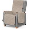 textil-home Textilhome Copripoltrona Relax e Copridivano 1 Posto Circus - Salvadivano Trapuntato Reversibile Universale, Imbottito, Antimacchia e Antigraffio. Colore Beige, 55 cm