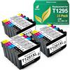 Denvoer Compatibile per T1295 Multipack Cartucce per Epson T1291 T1292 T1293 T1294 Cartucce per Epson SX235W per Epson Stylus SX235W SX420W SX525WD Stylus Office BX305F WorkForce WF-3520DWF 15-Pack